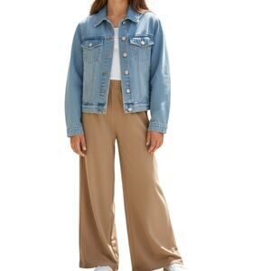 Girls Wide Leg Light Weight Pants, Dark Tan, Size 10Y